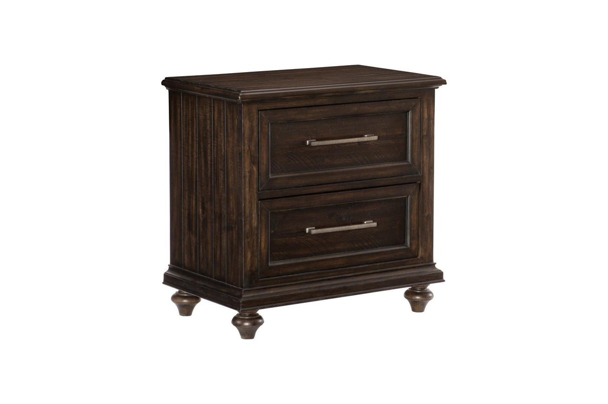 Homelegance - Cardano Night Stand In Driftwood Charcoal - 1689-4