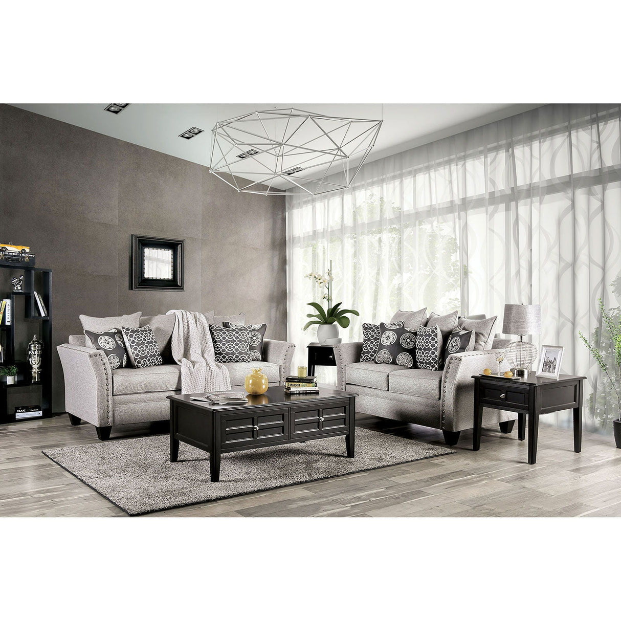 Talgarth - Sofa & Loveseat - Gray - Home Elegance USA