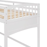 Stairway Twin XL Loft Bed with Twin Size Trundle and 3 Drawers, Storage, Desk, White - Home Elegance USA