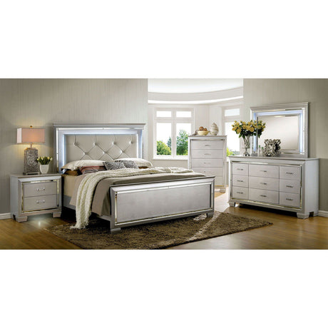 Bellanova - 4 Piece Queen Bedroom Set - Silver - Home Elegance USA