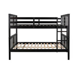 Full over Full Bunk Bed with Ladder for Bedroom, Guest Room Furniture-Espresso(OLD SKU :LP000203AAP) - Home Elegance USA