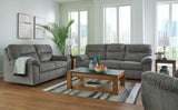 Bindura - Mineral - 3 Pc. - Sofa With Drop Down Table, Loveseat, Rocker Recliner - Home Elegance USA