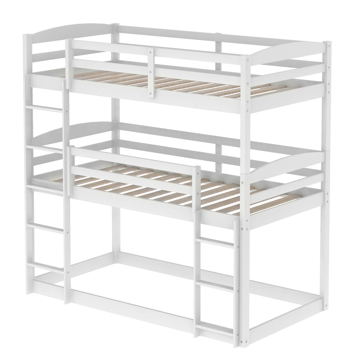 Twin over Twin over Twin Triple Bunk Bed,White - Home Elegance USA