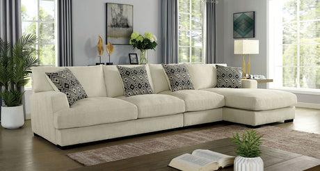 Kaylee - Large L-Shaped Sectional Right Side - Beige - Home Elegance USA