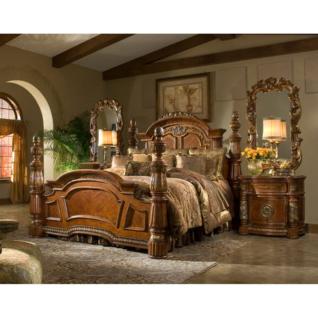 Aico Furniture - Villa Valencia California King Poster Bed In Chestnut - 72000Ckp-55