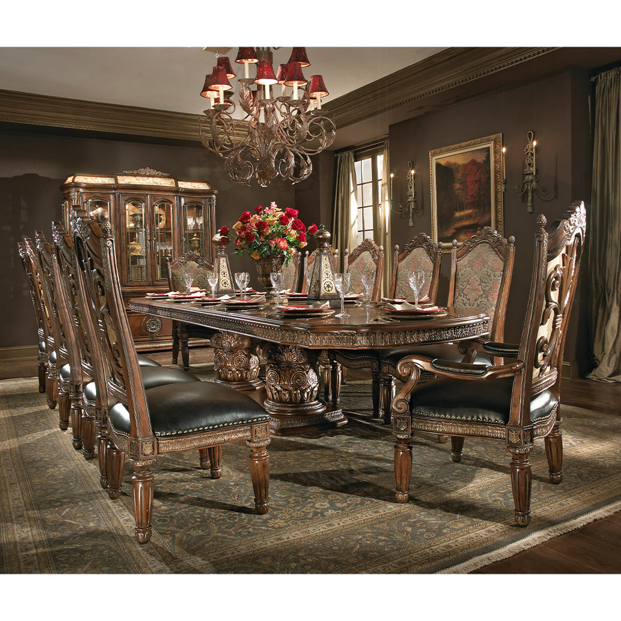 Aico Furniture - Villa Valencia 7 Piece Rectangular Dining Table Set - 72000Drs7-55