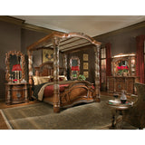 Aico Furniture - Villa Valencia 4 Piece Eastern King Poster Bedroom Set In Chestnut - 72000Ekp-55-4Set