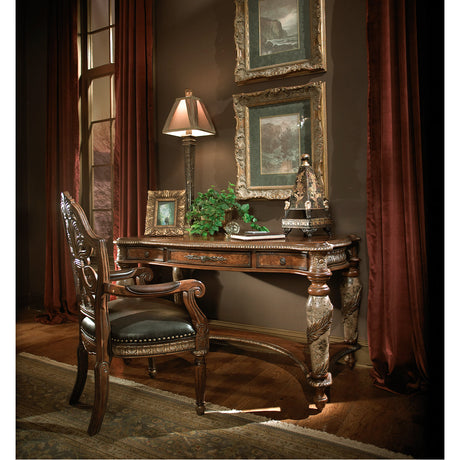 Aico Furniture - Villa Valencia Writing Desk Set In Chestnut - 72277-55-72044-55