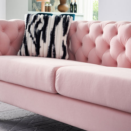 Modern velvet sofa PINK color - Home Elegance USA