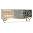 Jaiden Three Door Credenza in Bone Inlay Light Wood - Hooker Furniture