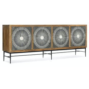 Giovanni Entertainment Console in Bone Inlay and Slate Finish – Hooker Furniture