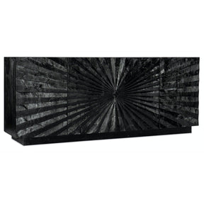 Commerce & Market Open Space Entertainment Console in Black Mango Wood – Hooker Furniture