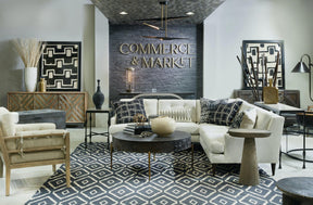 Commerce & Market Carved Round Cocktail Table Dark Wood & Gold | Hooker Furniture