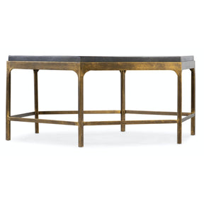Commerce & Market Octavius Hexagonal Cocktail Table Gold & Wood | Hooker Furniture