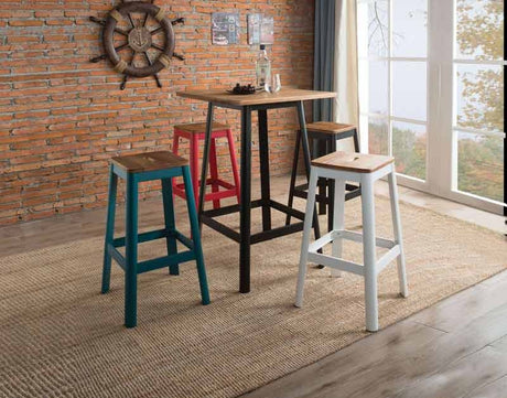 Acme Furniture - Jacotte Natural & Black 5 Piece Bar Table Set - 72330-5SET