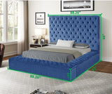 Nora Queen Size Tufted Upholstery Storage Bed made with Wood in Blue - Home Elegance USA