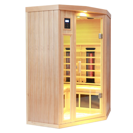 Pentagonal hemlock far-infrared heating sauna room