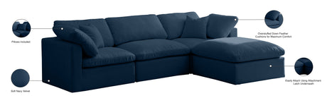 Plush - Cloud Modular Sectional Standart - Navy - Fabric - Modern & Contemporary - Home Elegance USA