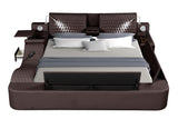 Zoya Smart Multifunctional King Size Bed Made with Wood in Brown - Home Elegance USA