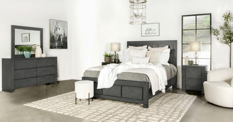 Lorenzo - Queen Bed 4 Piece Set - Dark Gray - Home Elegance USA