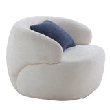 Swivel Barrel Chair Living Room, Single Chair for Small Space Comfy Round Sofa Chair Boucle Accent Chair Circle Sherpa, Arm Chair Reading Room Chair Lounge Chair Bedroom Club (Beige) Home Elegance USA