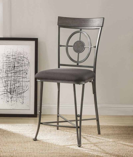 Acme Furniture - Landis Fabric & Gunmetal Counter Height Chair (Set-2) - 73182