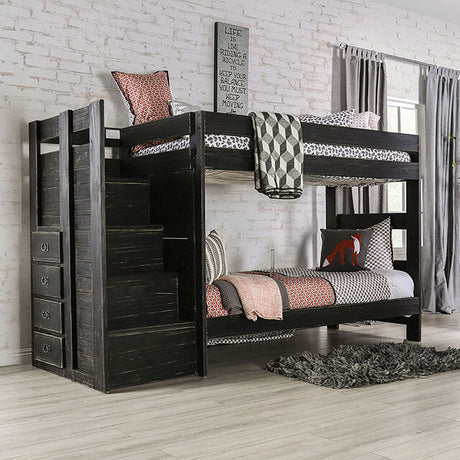 Furniture of America Kids Beds Bunk Bed AM-BK102BK-BED-SLAT - Home Elegance USA