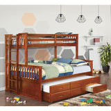 Furniture of America Kids Beds Bunk Bed CM-BK458Q-OAK-BED+TR - Home Elegance USA