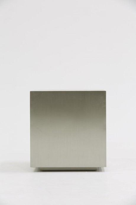 Vig Furniture - Modrest Anvil Modern Brushed Stainless Steel End Table - Vgvcet8368