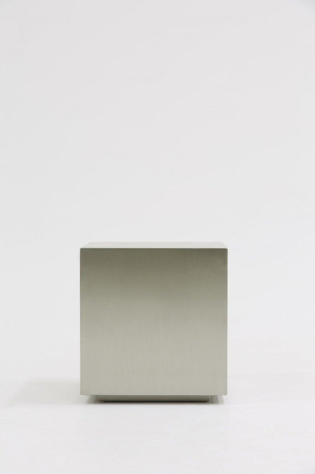 Vig Furniture - Modrest Anvil Modern Brushed Stainless Steel End Table - Vgvcet8368