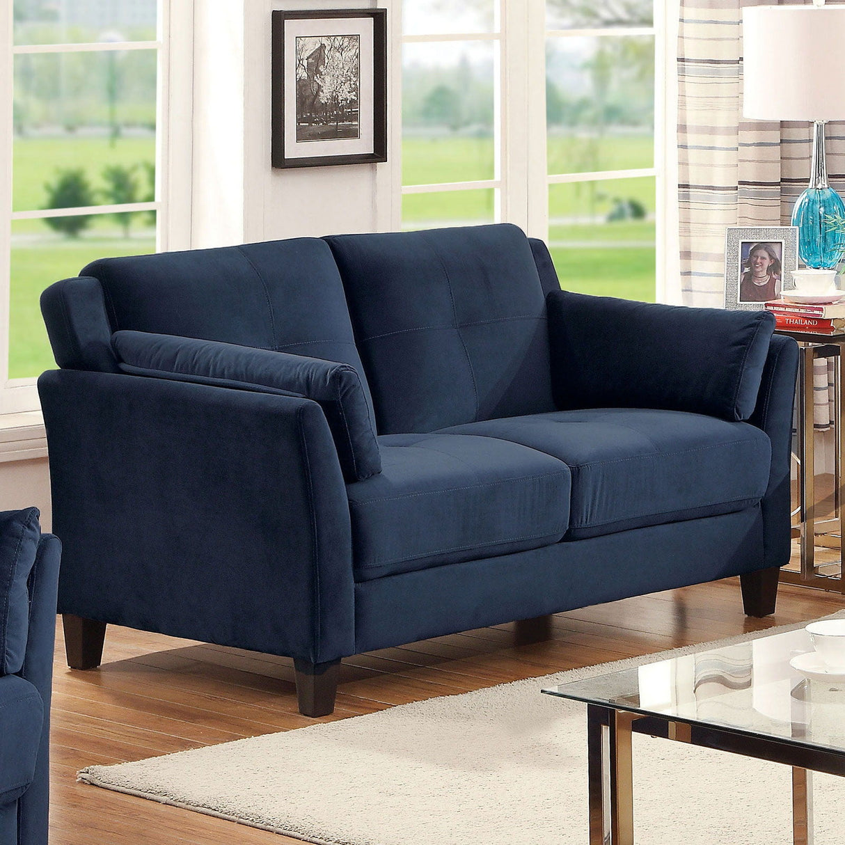 Ysabel - Sofa & Loveseat - Navy - Home Elegance USA