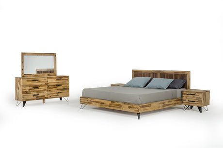 Vig Furniture Modrest Sala Modern Light Wood Dresser & Mirror Set