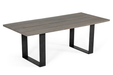 Vig Furniture Modrest Murphy - Modern Grey Aged Oak & Black Metal Dining Table