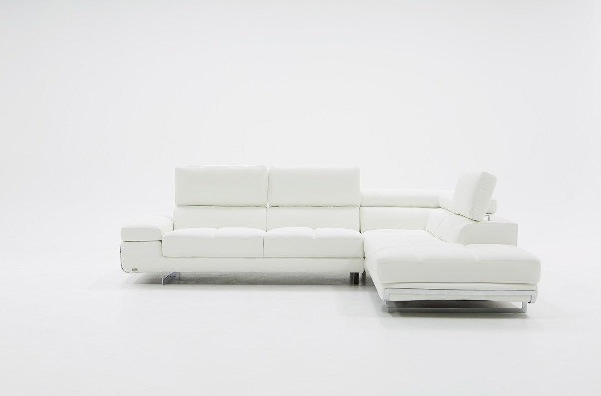 Vig Furniture - Divani Casa Myst Mini Modern White Eco-Leather Sectional Sofa - Vgknk8317-Eco-Wht