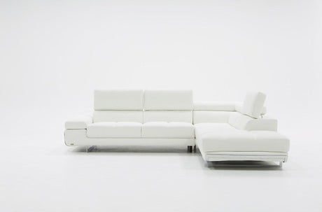 Vig Furniture - Divani Casa Myst Mini Modern White Eco-Leather Sectional Sofa - Vgknk8317-Eco-Wht