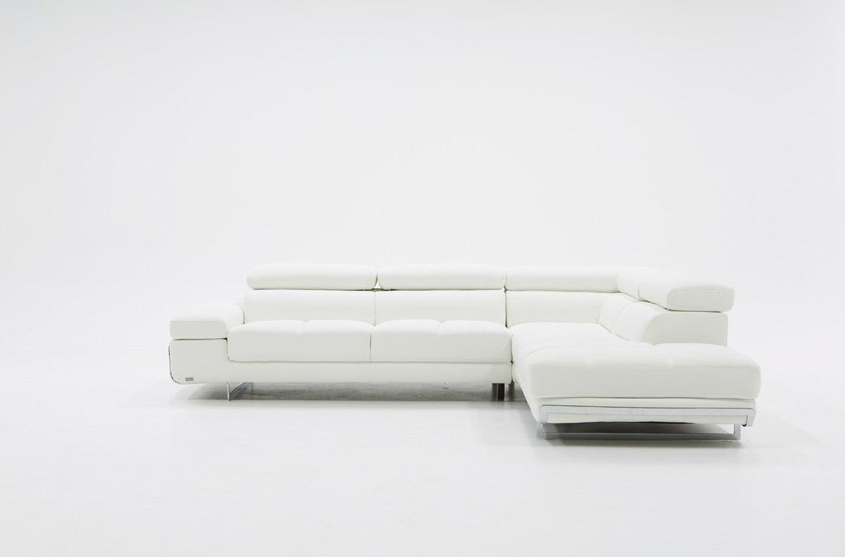 Vig Furniture - Divani Casa Myst Mini Modern White Eco-Leather Sectional Sofa - Vgknk8317-Eco-Wht