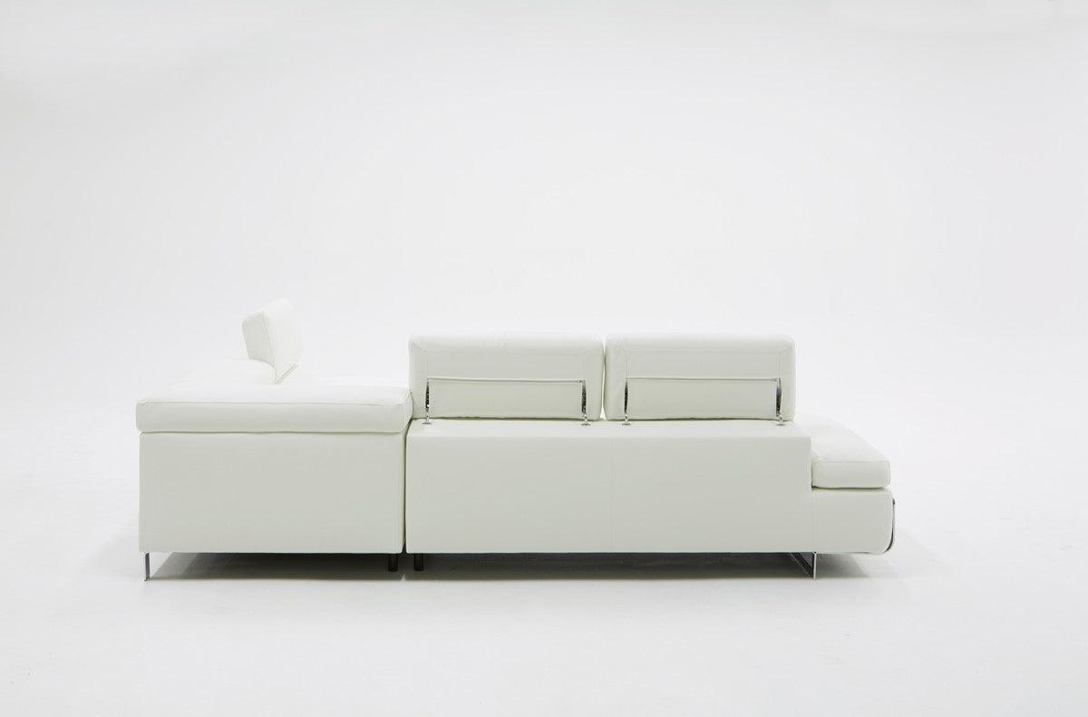 Vig Furniture - Divani Casa Myst Mini Modern White Eco-Leather Sectional Sofa - Vgknk8317-Eco-Wht