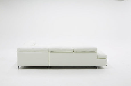 Vig Furniture - Divani Casa Myst Mini Modern White Eco-Leather Sectional Sofa - Vgknk8317-Eco-Wht