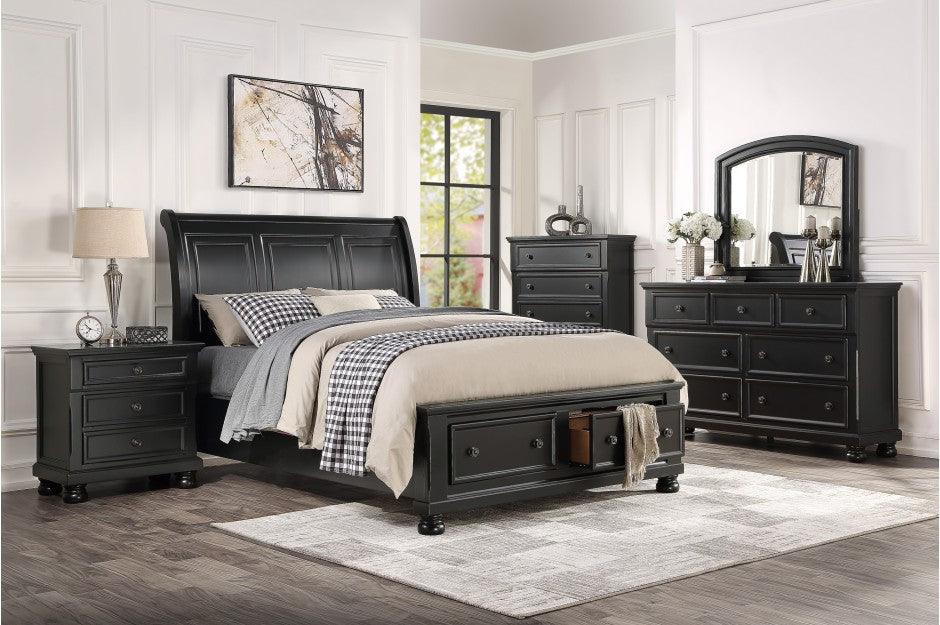 Homelegance - Laurelin 6 Piece Queen Platform With Storage Bedroom Set In Black - 1714Bk-1-6Set