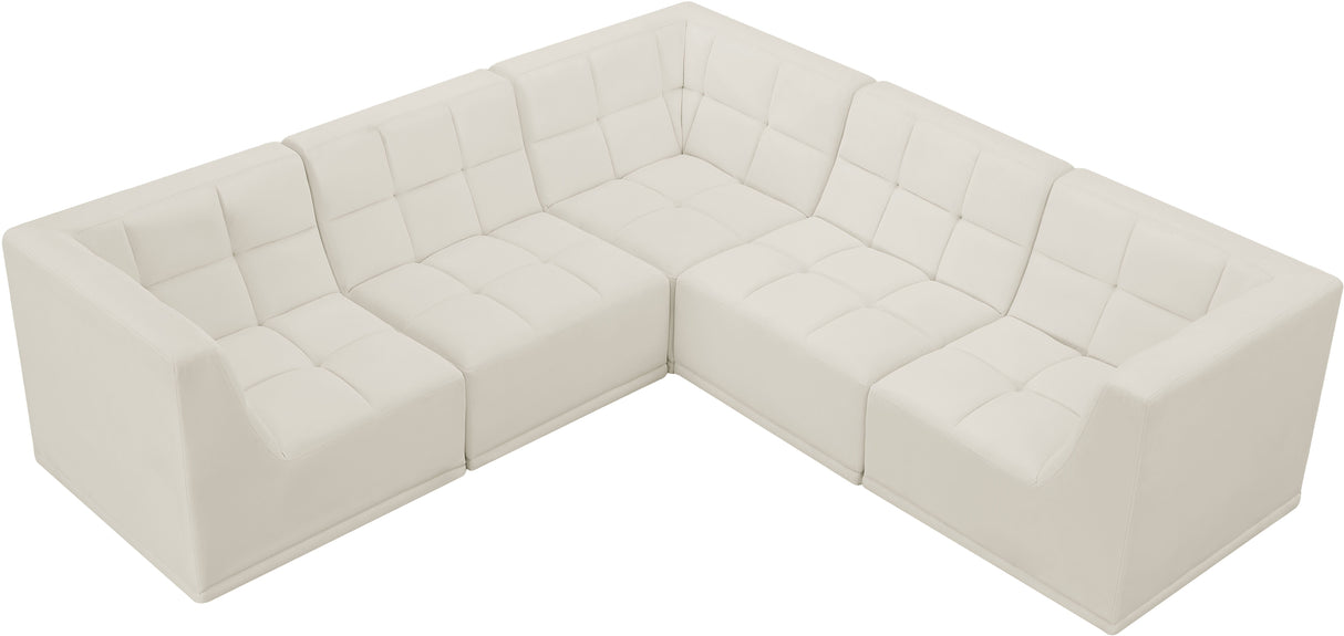 Relax - Modular Sectional 5 Piece - Cream - Modern & Contemporary - Home Elegance USA