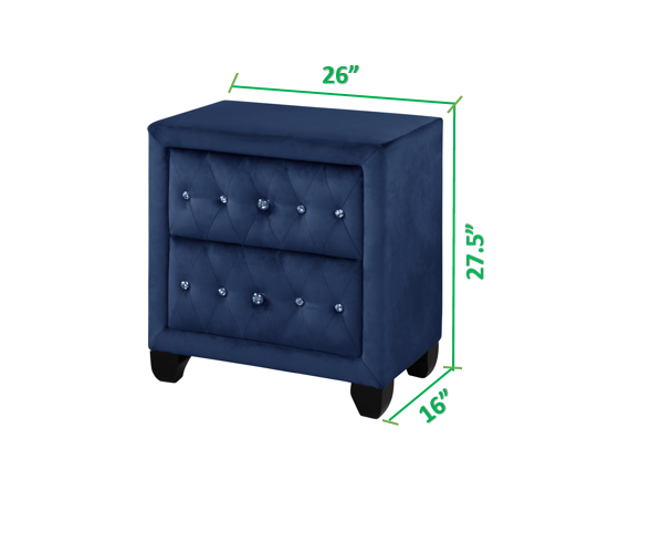 Sophia Queen Bed 4 Piece Blue Home Elegance USA