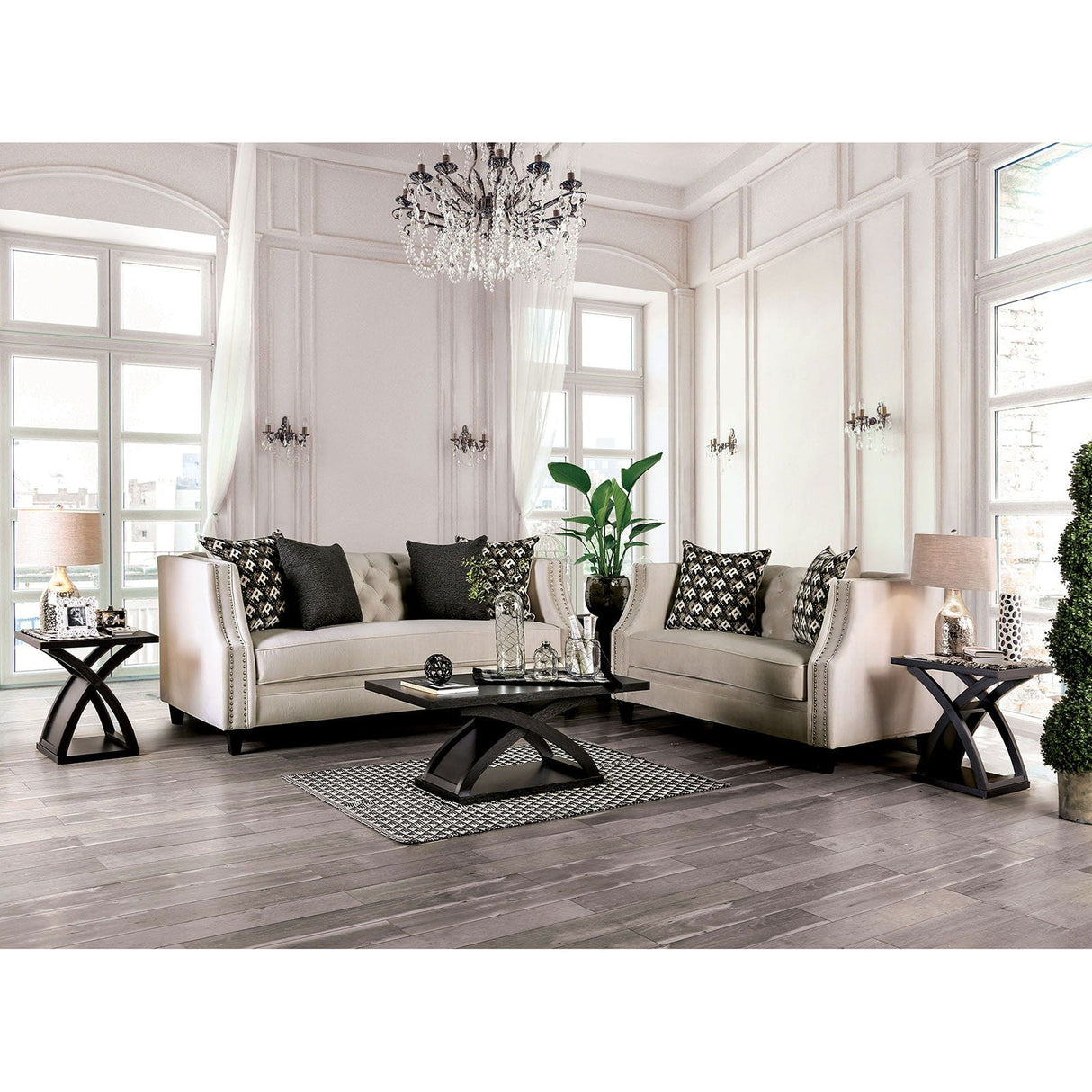 Aniyah - Sofa & Loveseat - Beige - Home Elegance USA