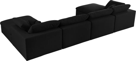 Serene - Cloud Modular Sectional 6 Piece - Black - Fabric - Modern & Contemporary - Home Elegance USA