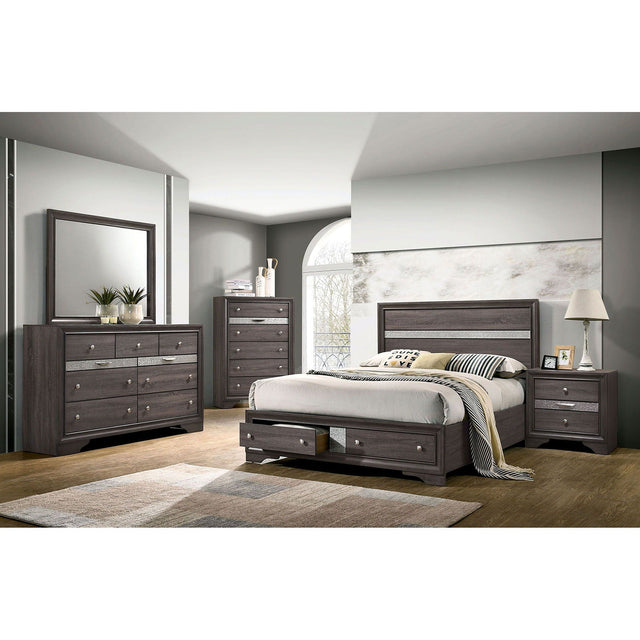 Chrissy - 5 Piece Queen Bedroom Set With Chest - Gray - Home Elegance USA