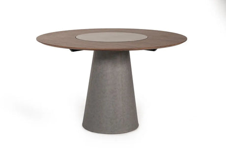 Vig Furniture - Modrest Alanna Modern Round Dining Table W- Lazy Susan - Vggu2997Rt