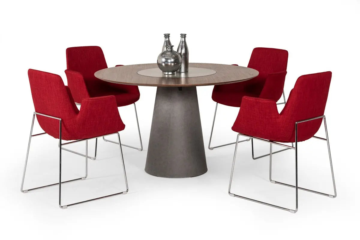 Vig Furniture - Modrest Altair Modern Red Fabric Dining Chair - Vgobty100-F-Red