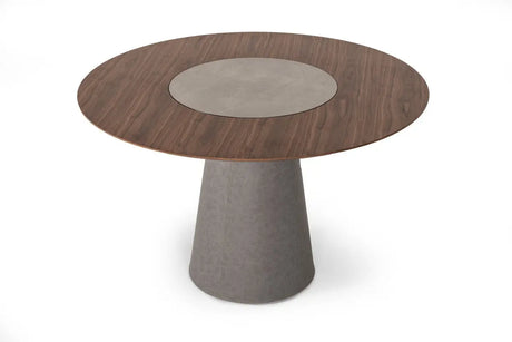 Vig Furniture - Modrest Alanna Modern Round Dining Table W- Lazy Susan - Vggu2997Rt