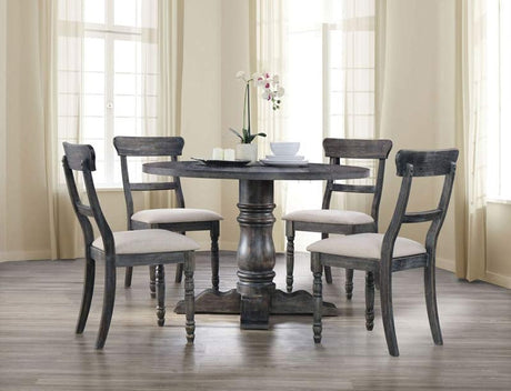 Acme Furniture - Leventis Weathered Gray 5 Piece Dining Table Set - 74640-5SET