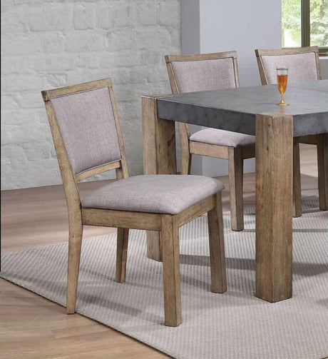 Acme Furniture - Paulina II Fabric & Rustic Oak Side Chair (Set-2) - 74667