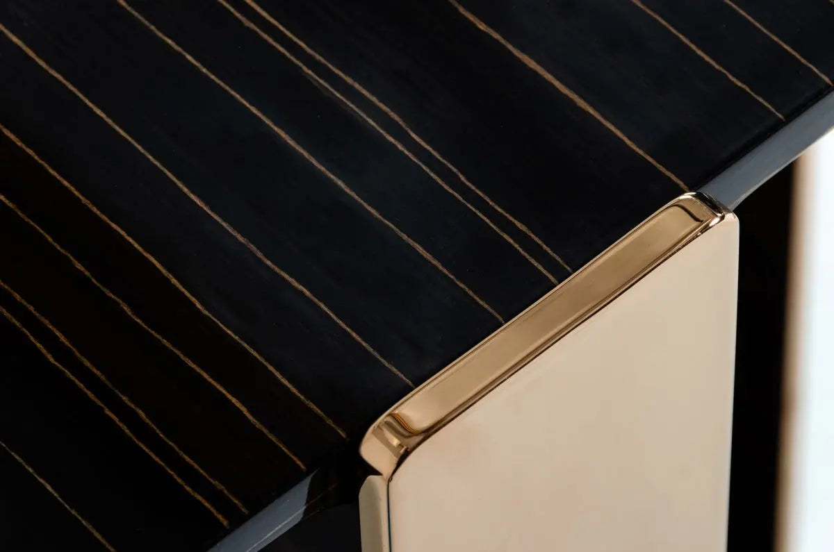 Vig Furniture - Modrest Leroy Modern Ebony & Rosegold Coffee Table - Vghb280D-Ebn